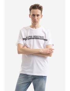 Pamučna majica Alpha Industries boja: bijela, s tiskom, 126505.92-white