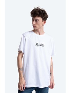 Pamučna majica Makia Strait boja: bijela, s tiskom, M21226-001