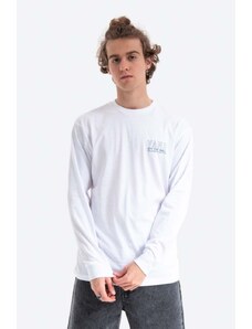 Pamučna majica dugih rukava Vans Moonstone Beach boja: bijela, s tiskom, VN0A54DFWHT-white