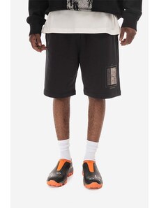Pamučne kratke hlače A-COLD-WALL* Foil Grid Sweat Shorts boja: crna, ACWMB132.-BLACK
