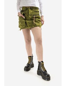 Traper suknja Aries Acid Washed Cargo Skirt boja: zelena, mini, ravna, AR32304-LIME