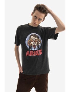 Pamučna majica Aries Astrology For Aliens SS Tee boja: crna, s tiskom, AR60005-acid.wash