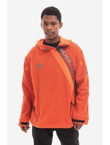 Dukserica A-COLD-WALL* Axis Fleece za muškarce, boja: narančasta, s kapuljačom, s uzorkom, ACWMO103.-RUST