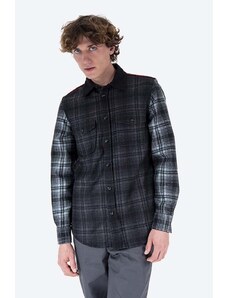 Vunena košulja Woolrich Alaskan Melton Wool boja: crna, regular, s klasičnim ovratnikom, CFWOOS0051MRUT2355-5321