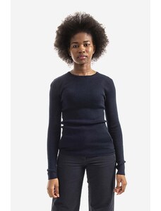 Vuneni pulover Norse Projects Siri Merino za žene, boja: tamno plava, lagani, NW45.0182.7004-7004