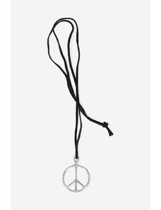 Ogrlica Needles Peace Pendant - Deer Cord LQ015.SILVER-Black