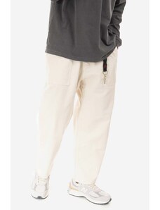Pamučne hlače Gramicci Loose Tapered Pant boja: bež, široke, srednje visoki struk, G103.OGT-cream