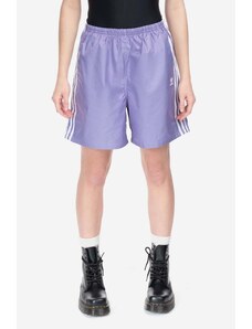 Kratke hlače adidas Originals za žene, boja: ljubičasta, s aplikacijom, visoki struk, IB7300-violet
