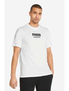 Pamučna majica Puma x Minecraft za muškarce, boja: bijela, s tiskom, 534374.02-white
