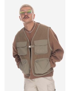 Prsluk PLEASURES Beagle Hunting Vest za muškarce, boja: zelena, za prijelazno razdoblje, P23SP017-KHAKI