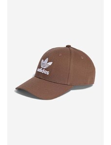 Pamučna kapa sa šiltom adidas Originals boja: smeđa, s aplikacijom, IB9970.M-brown