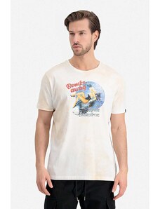 Pamučna majica Alpha Industries Nose Art T-Shirt boja: bež, s tiskom, 106520.300-cream