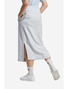 adidas Originals Pamučna suknja adidas Ess Skirt boja: siva, midi, ravna, IC5264-grey