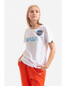 Pamučna majica Alpha Industries NASA PM boja: bijela, 198053.574-white