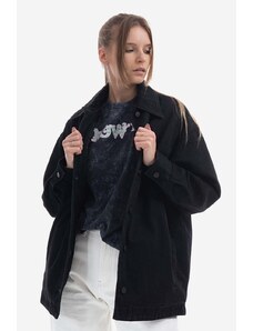 Traper jakna MCQ Denim Overshirt za žene, boja: crna, za prijelazno razdoblje, 663919RRR211000-BLACK