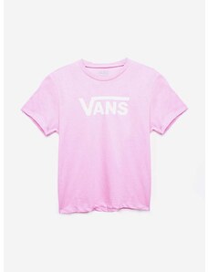 Dječja pamučna majica kratkih rukava Vans boja: ružičasta, s tiskom