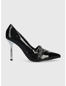 Kožne štikle Karl Lagerfeld SARABANDE boja: crna, KL30919G