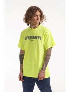 Pamučna majica PLEASURES Liquor boja: zelena, s tiskom, P22SP048-GREEN