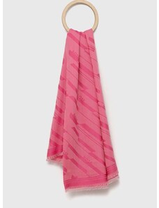 Marama s dodatkom vune BOSS boja: ružičasta, s uzorkom