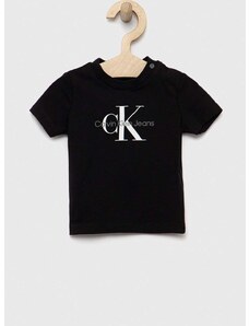 Dječja majica kratkih rukava Calvin Klein Jeans boja: crna, s tiskom