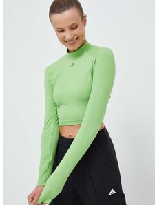 Majica dugih rukava za trening adidas Performance HIIT boja: zelena, s poludolčevitom