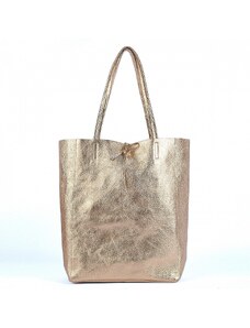 Luksuzna Talijanska torba od prave kože VERA ITALY "Deina", boja zlatni, 37x36cm