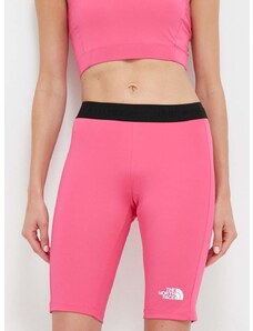 Sportske kratke hlače The North Face Mountain Athletics za žene, boja: ružičasta, glatki materijal, srednje visoki struk