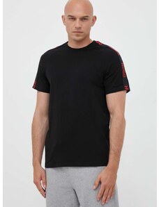 Homewear majica kratkih rukava HUGO boja: crna, s aplikacijom