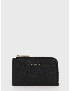 Kožni novčanik Coccinelle za žene, boja: crna