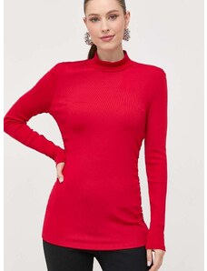 Pulover Armani Exchange za žene, boja: crvena, lagani, s poludolčevitom