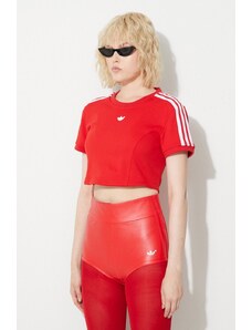 Majica kratkih rukava adidas Originals Ess Cropped Tee za žene, boja: crvena, IB4549-red