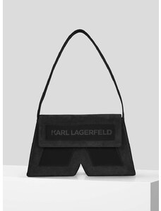 Torba od brušene kože Karl Lagerfeld boja: crna