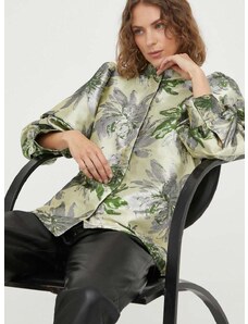 Košulja Bruuns Bazaar Watsonia Lica za žene, boja: zelena, regular, s ruskim ovratnikom