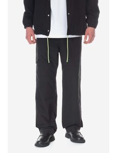 Hlače Wood Wood Halsey Crispy Tech Trousers za muškarce, boja: crna, ravni kroj, 12245009.1283-BLACK