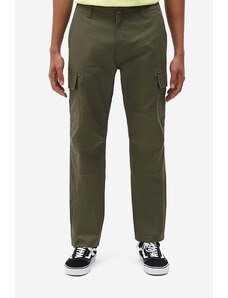 Pamučne hlače Dickies boja: zelena, ravni kroj, DK0A4XDUMGR-GREEN