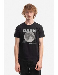 Pamučna majica Alpha Industries boja: crna, s tiskom, 108510.285-black