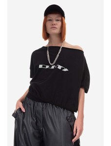 Pamučna majica Rick Owens Knit boja: crna, s tiskom, DS01C6243.RNEP2.BLACK-BLACK