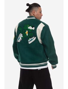 Bomber jakna s primjesom vune Puma The Mascot T7 College boja: zelena, za prijelazno razdoblje, oversize, 539839.94-green