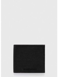 Kožni novčanik Emporio Armani za muškarce, boja: crna
