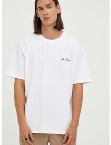 Majica kratkih rukava Les Deux za muškarce, boja: bijela, glatki model