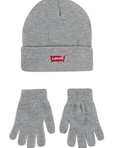 Dječja kapa i rukavice Levi's boja: siva