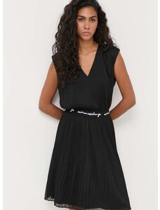 Haljina Armani Exchange boja: crna, mini, širi se prema dolje