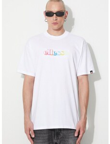 Pamučna majica Ellesse boja: bijela, s aplikacijom, SHR17642-BLACK
