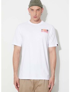 Pamučna majica Ellesse boja: bijela, s tiskom, SHR17638-BEIGE