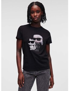 Pamučna majica Karl Lagerfeld boja: crna