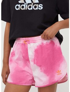 Kratke hlače adidas Originals za žene, boja: ružičasta, s uzorkom, visoki struk