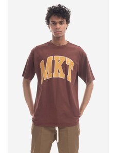 Pamučna majica Market boja: smeđa, s tiskom, 399001368-brown