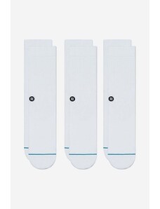 Čarape Stance Icon 3-pack boja: bijela, M556D18ICP-WHT