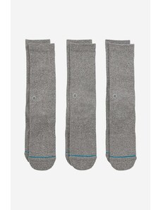 Čarape Stance Icon 3-pack boja: siva, M556D18ICP-WHT