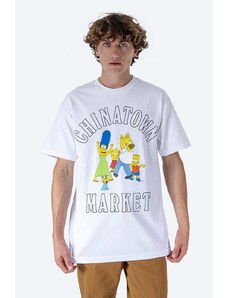 Pamučna majica Market Chinatown Market x The Simpsons Family OG Tee boja: bijela, s tiskom, CTM1990346-white